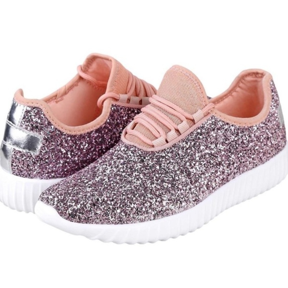 Shoes Pink Silver Glitter Size 7 Forever Link